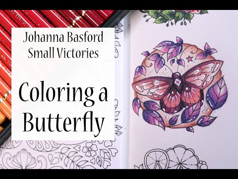 ADULT COLORING / Johanna Basford's Small Victories - Coloring a butterfly