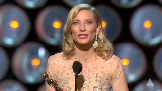 Video trailer för Cate Blanchett winning Best Actress for "Blue Jasmine"