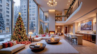 Soft Jazz On A Snowy Day And A Fireplace - Jazz Instruments And A Peaceful Christmas Atmosphere