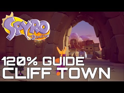 Spyro The Dragon (Reignited) 120% Guide CLIFF TOWN (ALL EGGS, DRAGONS, GEMS...)