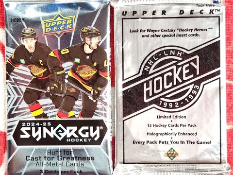 1992-93 UPPER DECK & 2024-25 SYNERGY HOBBY HOCKEY PACKS! Eric Lindros, Dominik Hasek, Brett Hull!