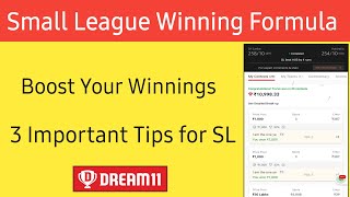 Dream11 Small League Winning Formula | How to Make Profit in Dream11 | Dream11 Winning Tips