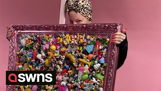 UK woman makes artwork out of old toys which sell for up to £1,500 a pop | SWNS