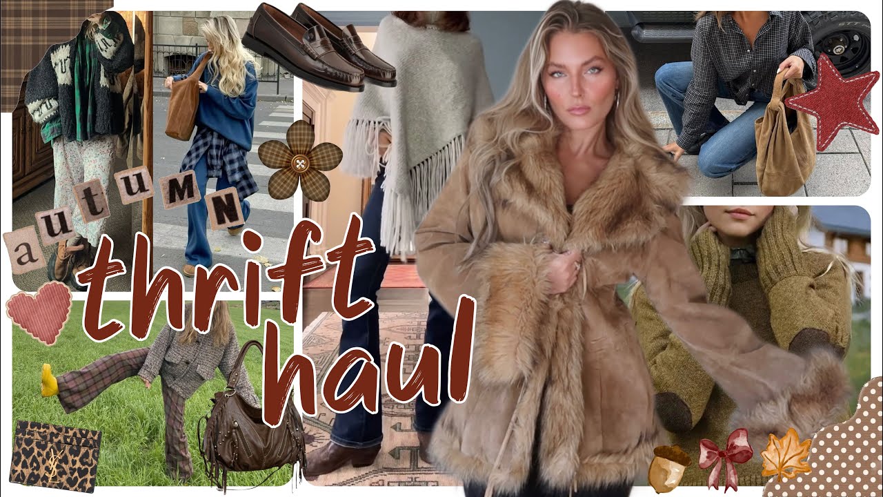 Fall Thrift Haul 2025 ☆ Cozy & Casual Try-On | Pinterest-Inspired Outfits 🤎🧸🍂
