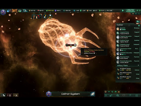 Full battle with Stellar Devourer! There is a huge fleet! - Stellaris
