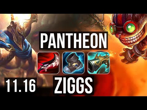 PANTHEON vs ZIGGS (MID) | 7 solo kills, 66% winrate, Godlike, 19/5/7 | BR Master | v11.16
