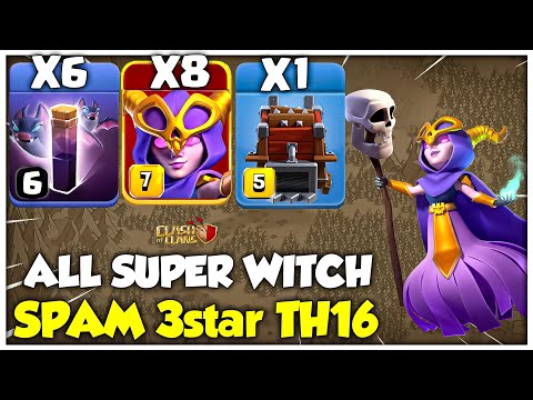 CRAZY!! TH16 All Super Witch Smash Attack Strategy | Best Th16 Attack Strategy - Clash of Clans