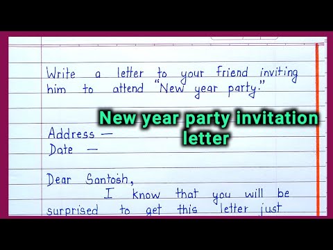 new year party invitation letter |write a letter to your friend inviting him to New year party