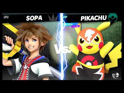 Super Smash Bros Ultimate Amiibo Fights – Sora & Co #306 Sora vs Pika Libre