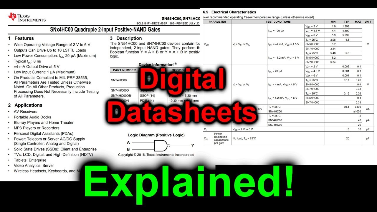 EEVacademy | Digital Design Series Part 4 - Digital Logic Datasheets Explained