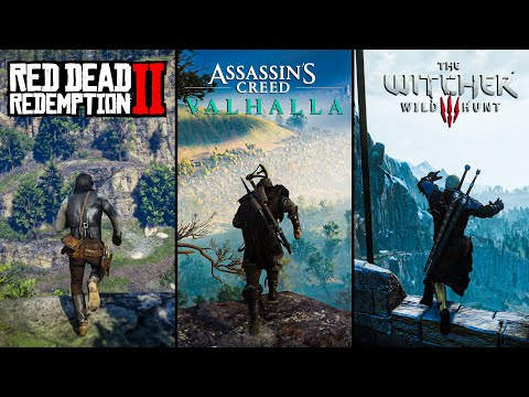 Red Dead Redemption 2 vs AC Valhalla vs The Witcher 3 - Graphics & Attention to Detail Comparison!