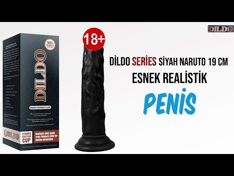 Dildo Series Siyah Naruto 19 Cm Titreşimli Belden Bağlamalı Realistik Penis