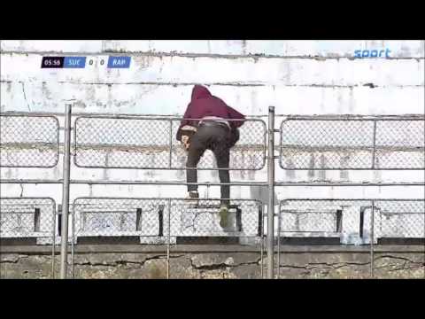 Rapid Bucharest supporter steal the flag from home fans 20.03.2016