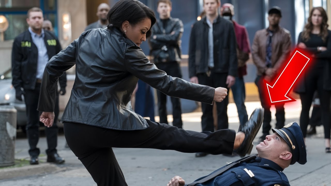 Racist cop kicks black female ARMY CAPTAIN and is shocked when she hits back...