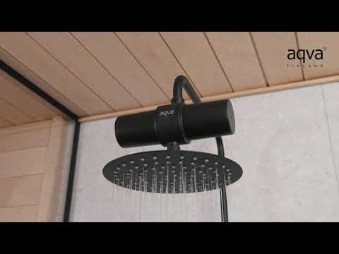 Musta AQVA FRESH suihkusuodatin | AQVA Finland Oy