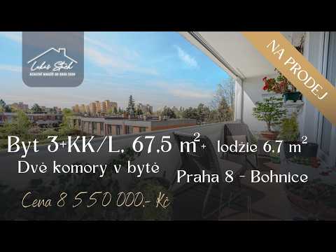 Video Byt 3+kk/L, 74m², Praha 8, výhled, lodžie, parkování, rekonstrukce
