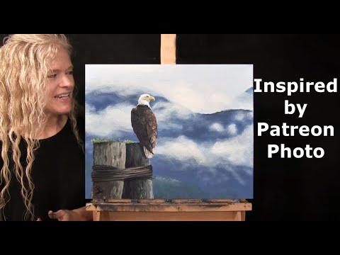 Learn How to Draw and Paint "BEAUTIFUL BALD EAGLE" with Acrylics- Art Tutorial-Paint and Sip at Home