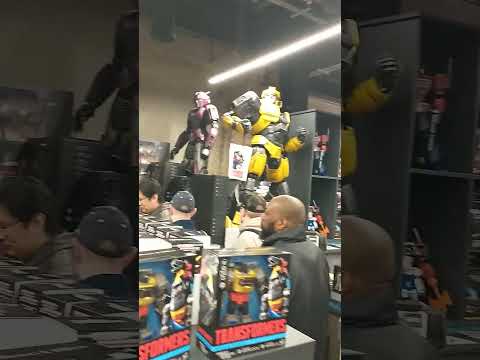 Heck of a crowd for Gregg Berger at the Battersea Power Station Transformers store!