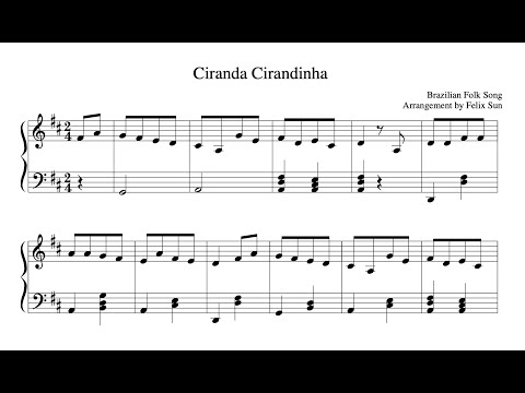 Ciranda Cirandinha (Brazilian Folk Song) - Piano Sheet Music | Fun Easy Arrangement