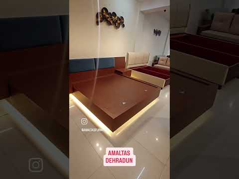 Amaltas Floating Double Bed with Lights - photo 2