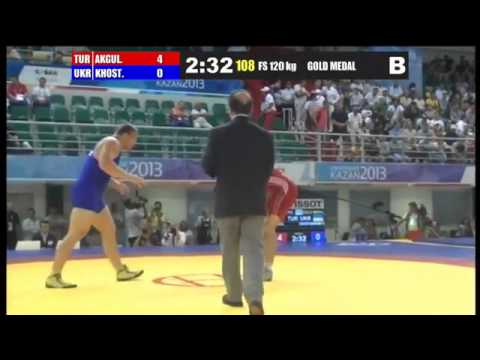 Taha AKGÜL ( TUR) vs - O. KHOSTIANIVSKY I(UKR) 120 kg Final Match @Kazan 2013 Universiade