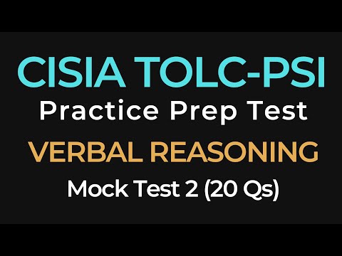 CISIA TOLC-PSI VERBAL REASONING Mock Test 02 | Practice 20 Exam Questions