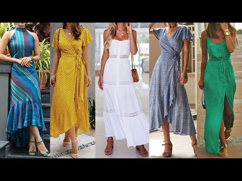 VESTIDOS LARGOS DE ESTILO CASUAL DE MODA PRIMAVERA VERANO 2022/ VESTIDOS DE MODA LARGOS CASUALES