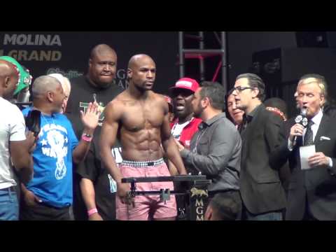 Floyd Mayweather Jr  vs  Marcos Maidana weigh in