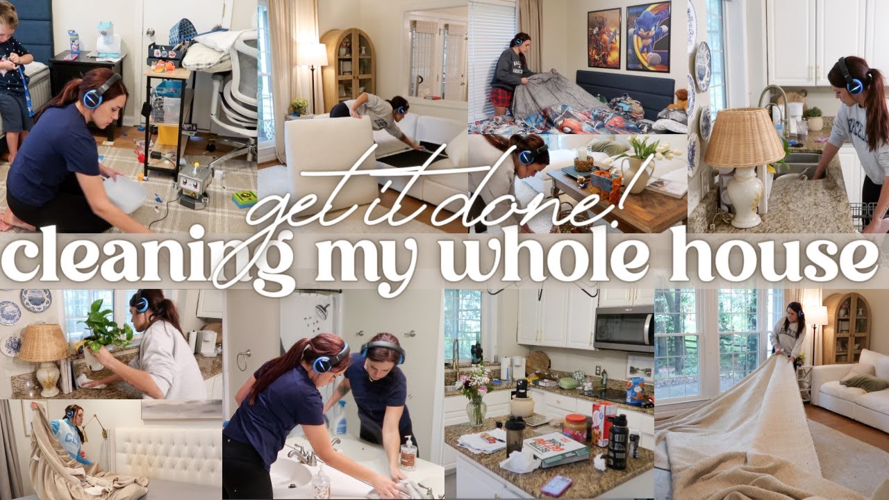 ALL DAY CLEAN WITH ME | whole house cleaning motivation + stay at home mom cleaning routine 2025!