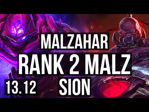 MALZAHAR vs SION (MID) | Rank 2 Malz, 5/1/12, 800K mastery | KR Grandmaster | 13.12