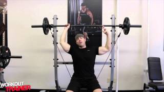 Barbell Shoulder Press With Bands exercise video thumbnail
