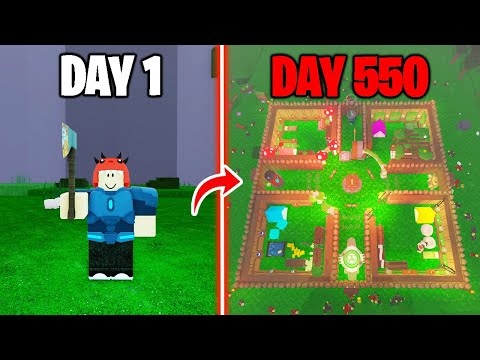 550 Days Build 4 Camps for Each Kids Base in 99 Nights in the Forest