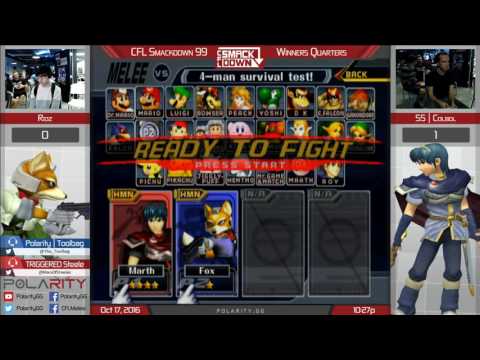 CFL Smackdown 99 Melee - Ridz (Fox) vs SS Colbol (Marth) - Winners Quarters