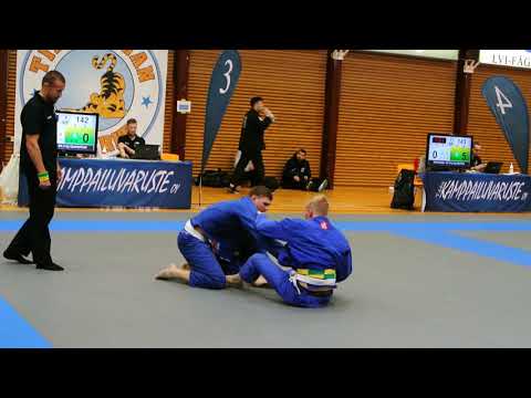 BJJ Finnish Open 2019 Men White Belts  94 3 kg Quarter final Evgeniy Fomin  Atte Heiskanen