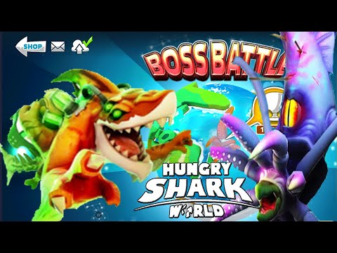 Hungry Shark World - ALPHA ZOMBIE SHARK VS COLOSSAL SQUID BOSS