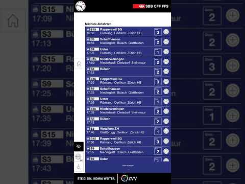 SBB Smart Information Display (SID) TTS Verbindungen in Oberglatt (S3, S9 und S15)