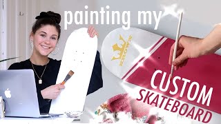 my first CUSTOM SKATEBOARD DECK (80’s theme satisfying painting)
