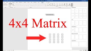 [TUTORIAL] Easiest Way to Make a 4x4 MATRIX (or larger) in Word 2019 or Office 365