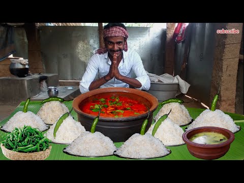 8-Plate White Rice,mutton curry, Green Chilli 🌶 Mutton soups Eating Challenge
