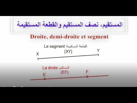 (Géo 1) - المستقيم، نصف المستقيم، القطعة والمنتصف Droite, demi-droite, segment et milieu