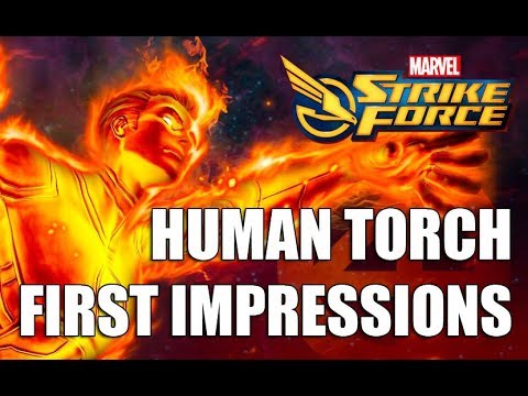 Human Torch Rank up, First Impressions & Gameplay - Marvel Strike Force