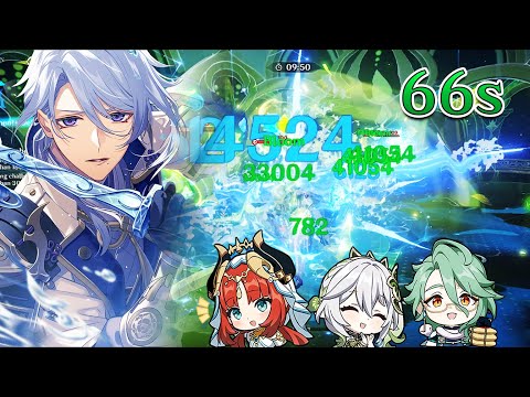 66s 4.0 Abyss Floor 12 Top Half Continuous Speedrun feat. C6 Ayato & Bloom Buds | Genshin Impact