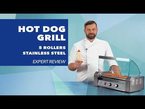 Video - Hotdog Grill - 5 rollers - Roestvrij staal