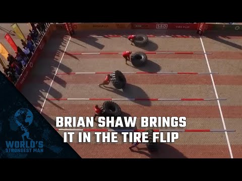 2017 World's Strongest Man | Brian Shaw Brings it in the Tire Flip