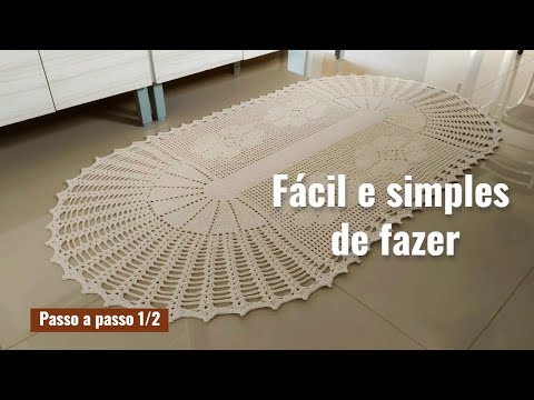 TAPETE PASSADEIRA OVAL CROCHÊ 180X90 | Passo a passo PARTE 1 @MulekeArtesao