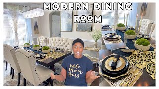 New ✨ Modern Dining Room Decorating Ideas 2022 | Over the Top Tablescape |DEDE MOM BOSS