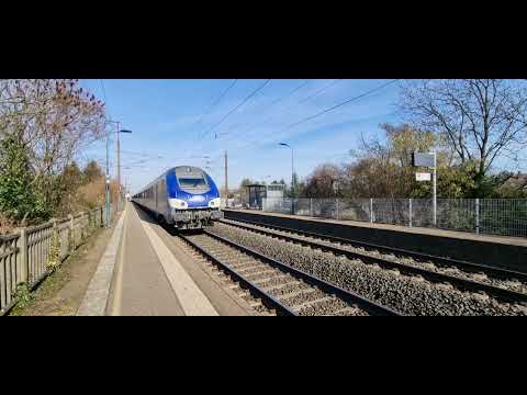 aujourd'hui en gare de Geispolsheim à 12h57 avec le passage d'un TER Grand Est de Strasbourg a Bale