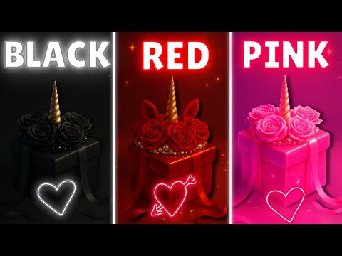 😔😭choose your gift box - Black🖤 Red ♥️ vs Pink 🩷 ||  3 gift box challenge || 2 Good Vs 1 bad 😭 #gift