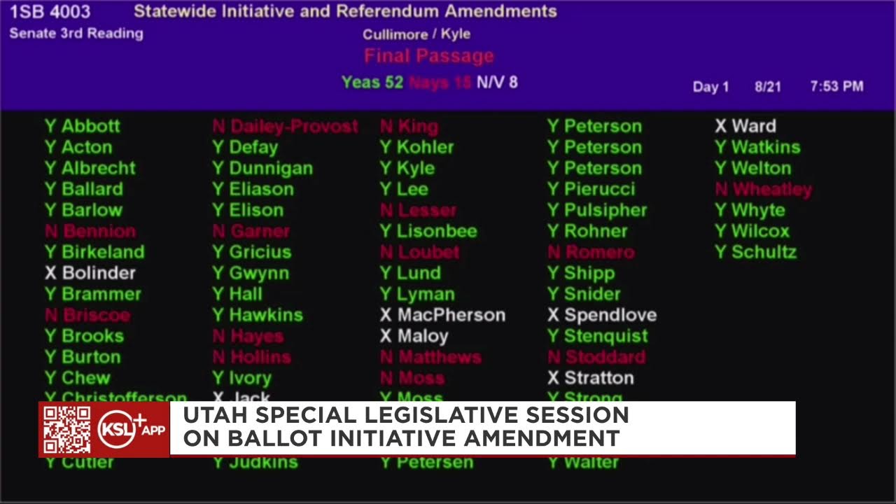 Utah Special Legislative Session on ballot initiative amendment