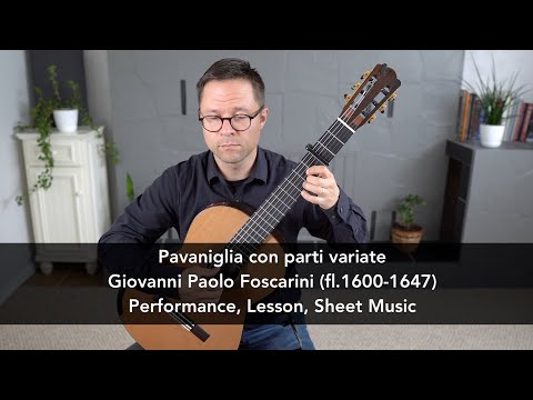 Pavaniglia con parti variate by Foscarini and Lesson for Classical Guitar